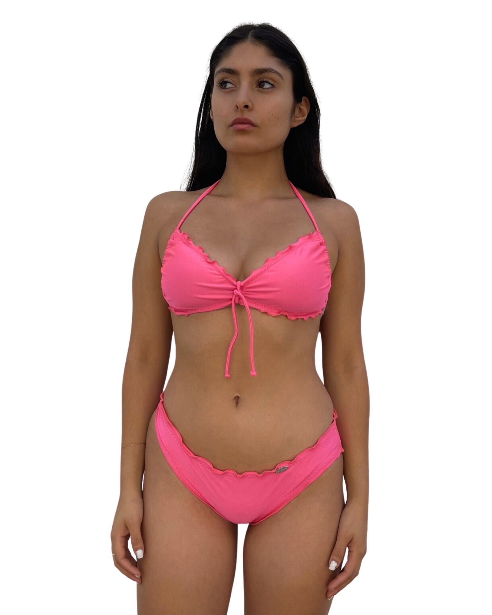 Coral Cosita Buena Wavey Tunnel Bandeau Top, Luli Fama