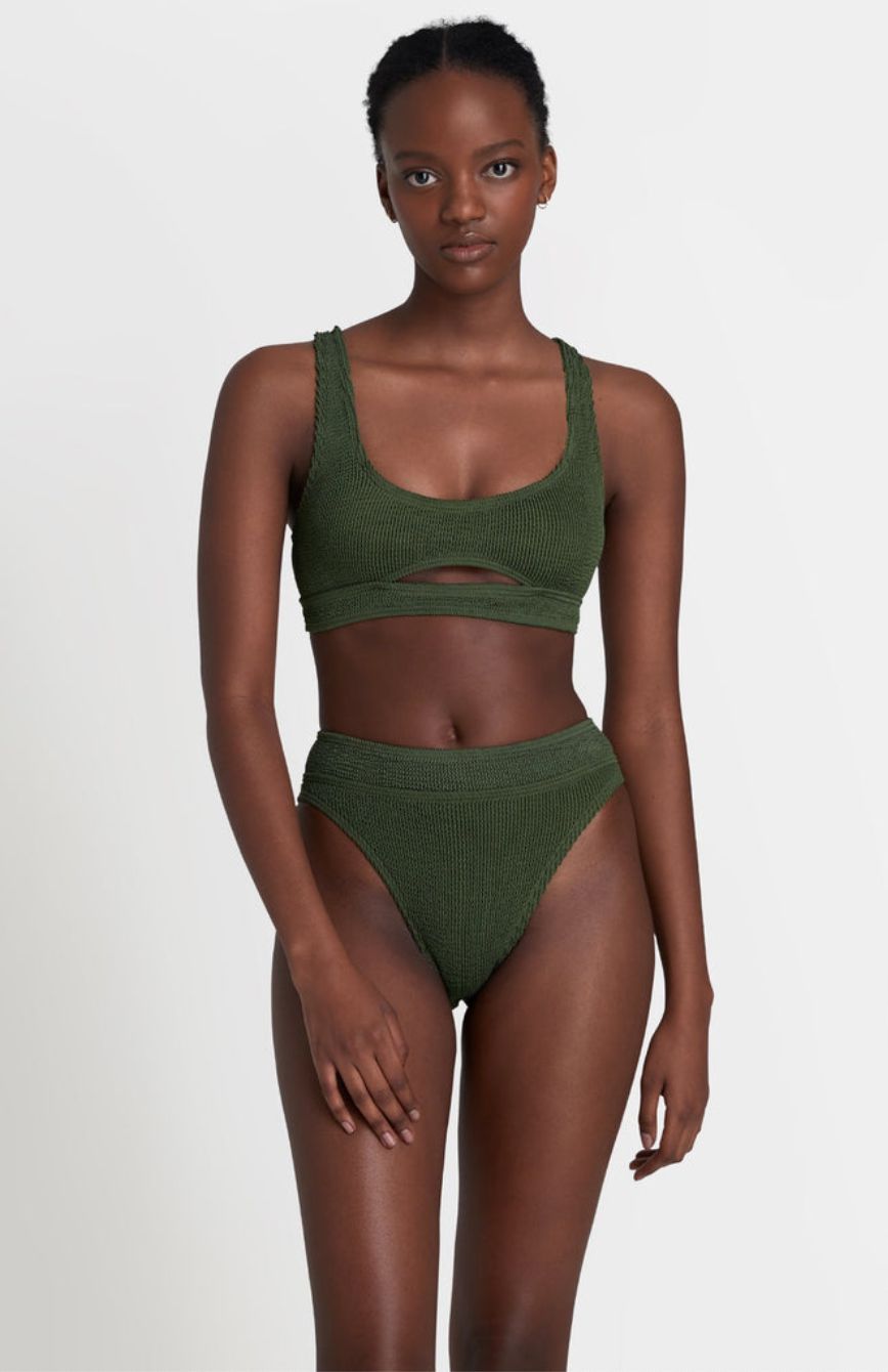 Khaki best sale bikini top