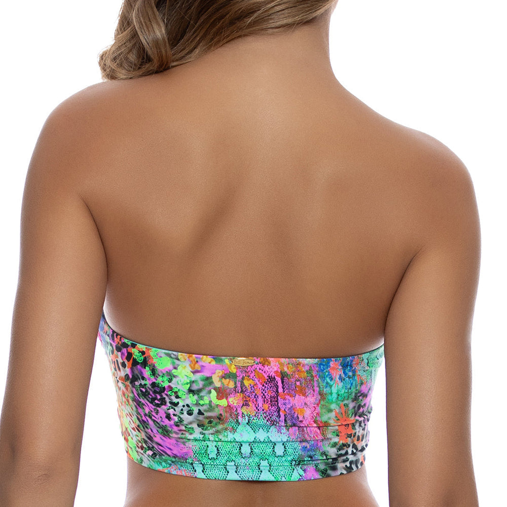 Miami Mystique Double Knotted Cut Out Bandeau Top-Luli Fama-Gone Bananas Beachwear