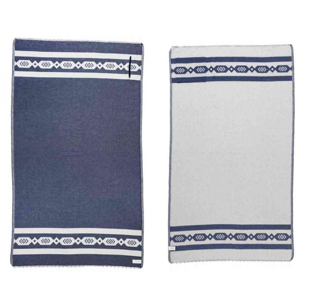 Acapulco Organic Turkish Towel with Zipper Pocket-Bersuse Towels-Gone Bananas Beachwear