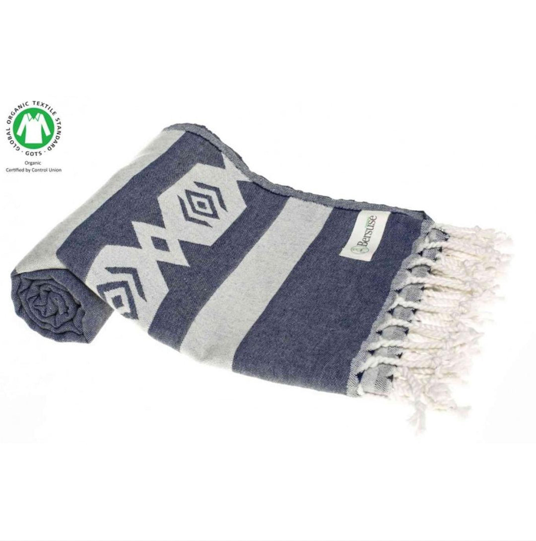 Acapulco Organic Turkish Towel with Zipper Pocket-Bersuse Towels-Gone Bananas Beachwear
