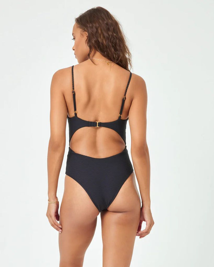 Black Eco Chic Repreve Kyslee One Piece Swimsuit-LSpace-Gone Bananas Beachwear