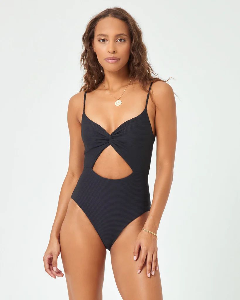 Black Eco Chic Repreve Kyslee One Piece Swimsuit