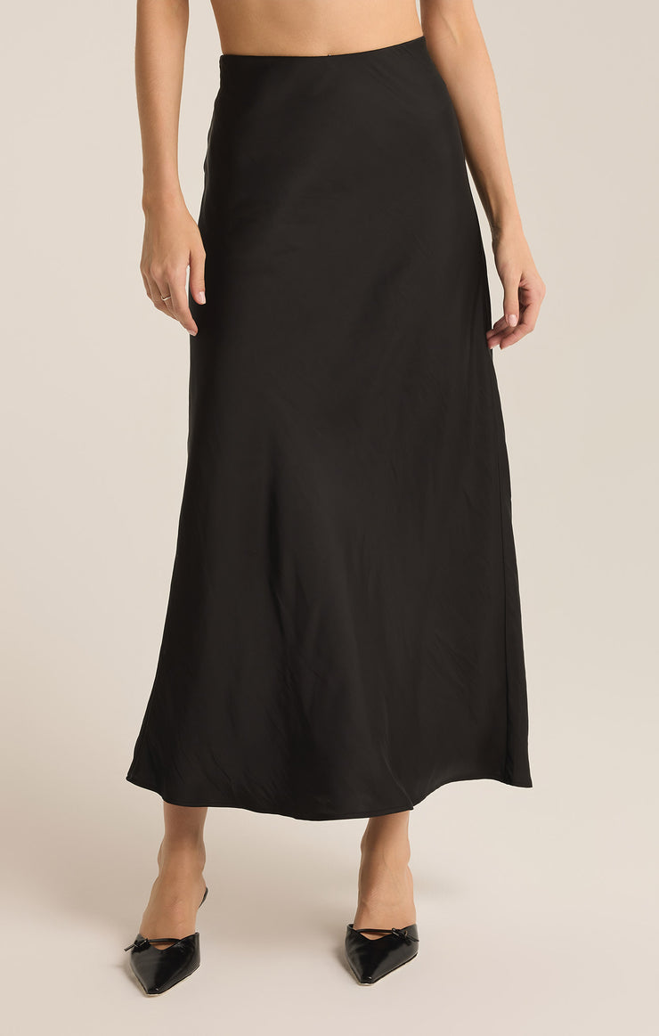 Black Europa Poly Sheen Skirt-Z Supply-Gone Bananas Beachwear