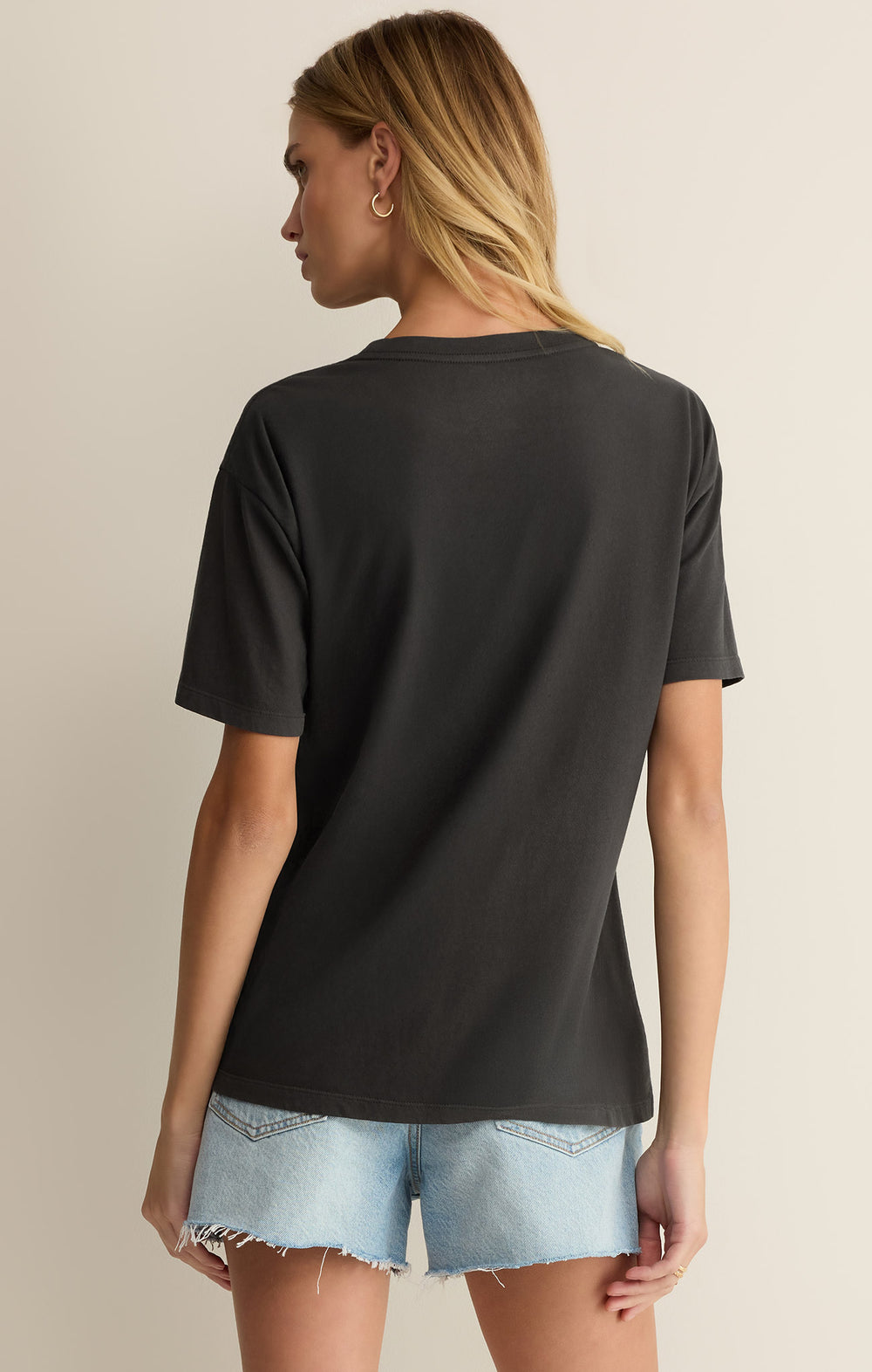 Black Sand Poppy Bear Boyfriend Tee-Z Supply-Gone Bananas Beachwear