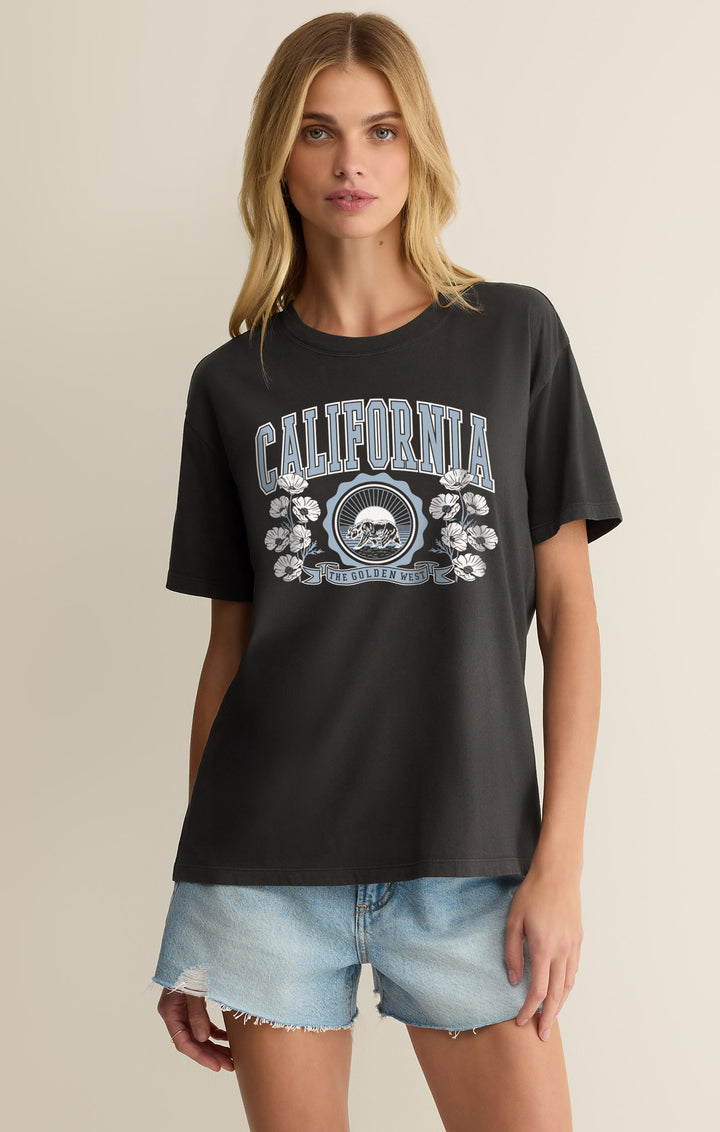 Black Sand Poppy Bear Boyfriend Tee-Z Supply-Gone Bananas Beachwear