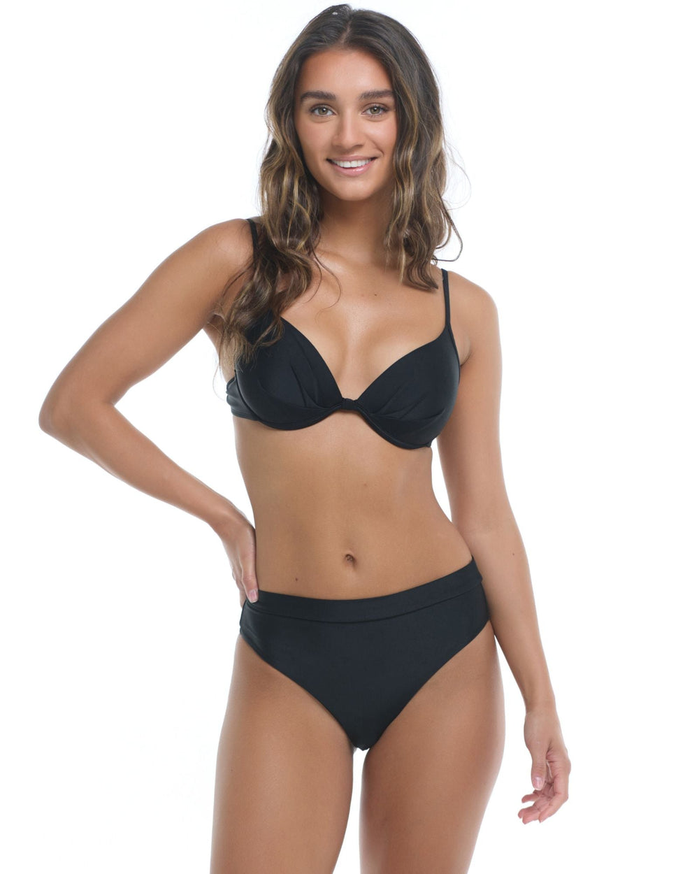 Swim Secret Convertible Push-Up Bikini Top Black Hue