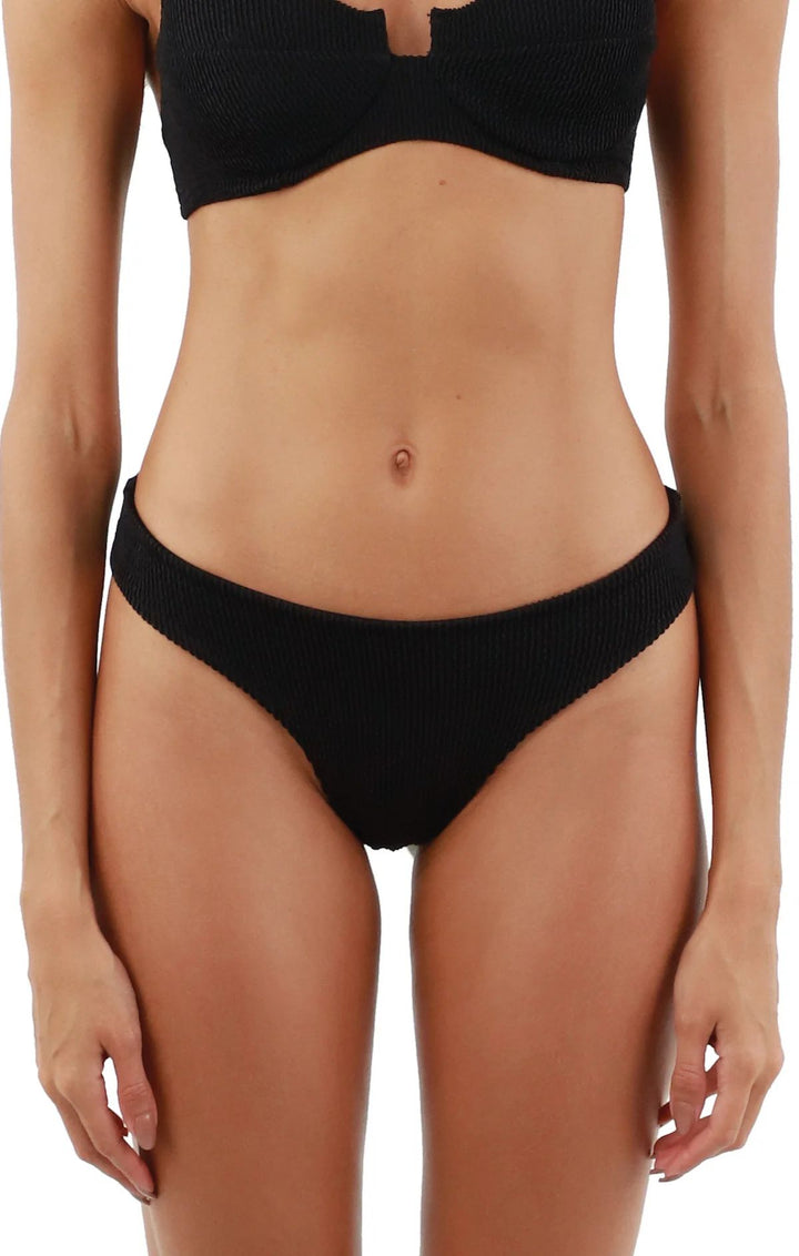 Black Textured Wave Neo Paramount Bottom-Malai Swimwear-Gone Bananas Beachwear