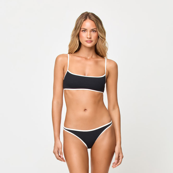 Black/Cream Suzi Classic Bottom-LSpace-Gone Bananas Beachwear