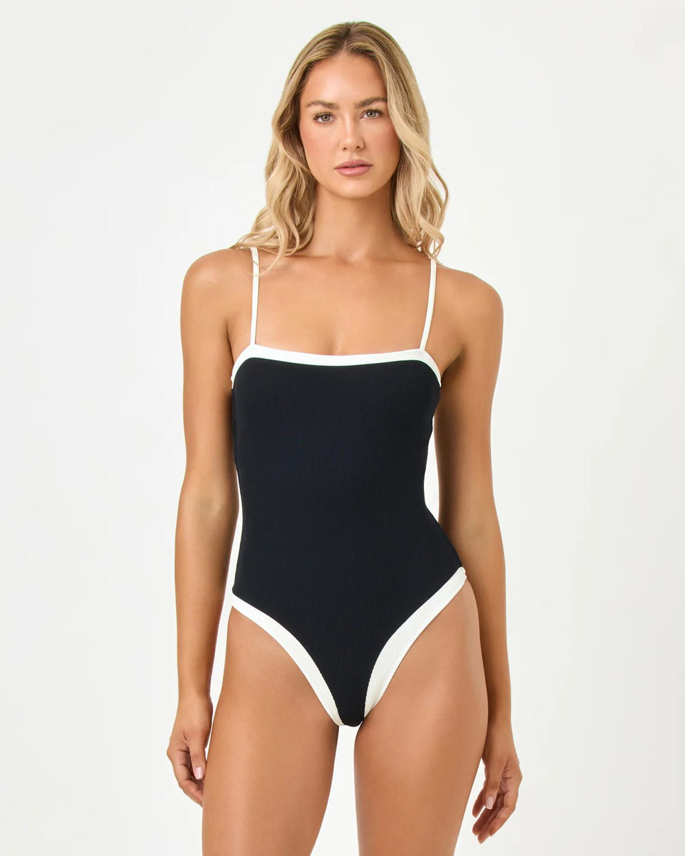 Black/Cream Tess Classic One Piece-LSpace-Gone Bananas Beachwear