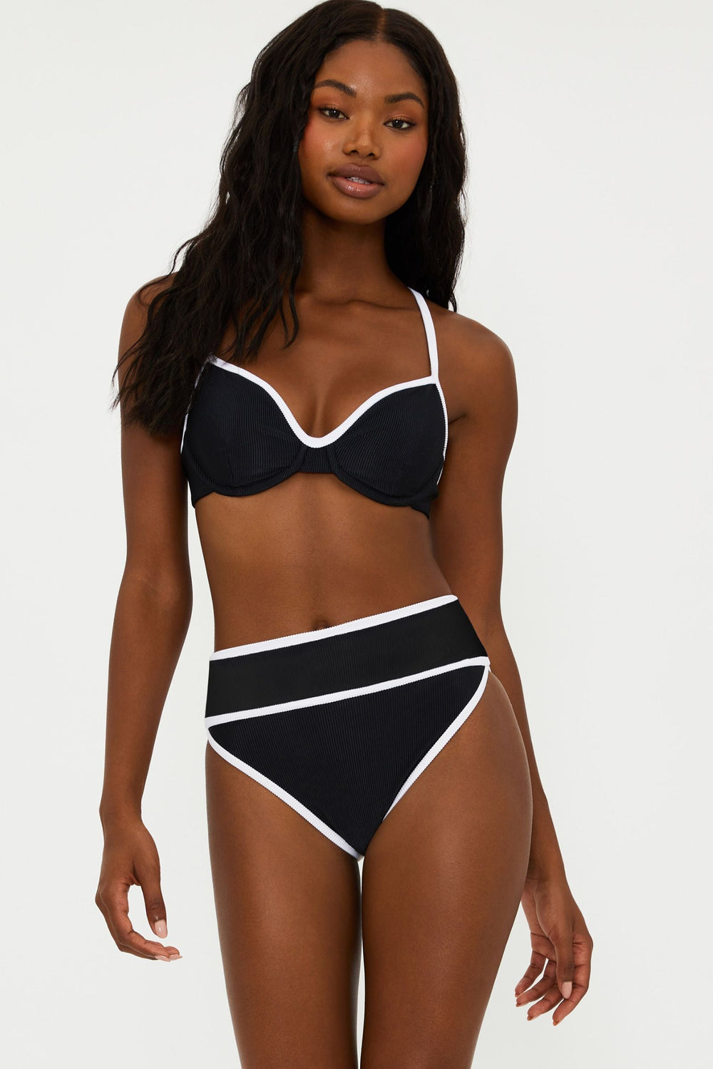 Black/White Carlotta Bottom-Beach Riot-Gone Bananas Beachwear