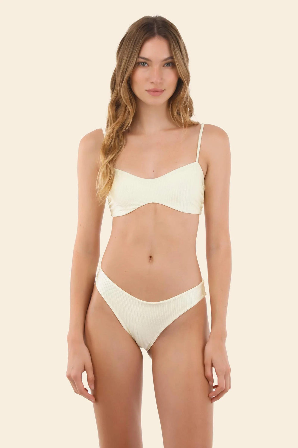 Buttercream Rib Neo Paramount Bottom-Malai Swimwear-Gone Bananas Beachwear