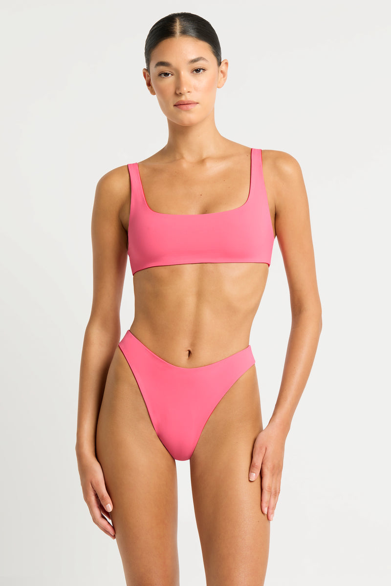 Cherry/Hibiscus Quinn Crop Top-Bond-Eye Australia-Gone Bananas Beachwear