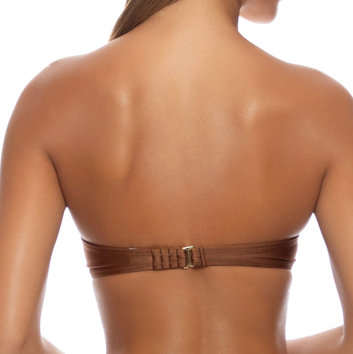 Cosita Buena Brown Underwire Push Up Bandeau Top-Luli Fama-Gone Bananas Beachwear