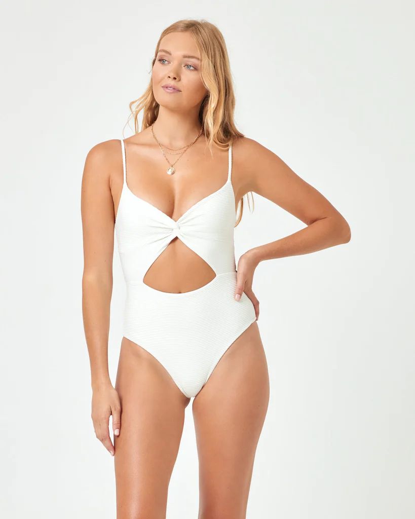 Cream Eco Chic Repreve Kyslee One Piece Swimsuit-LSpace-Gone Bananas Beachwear