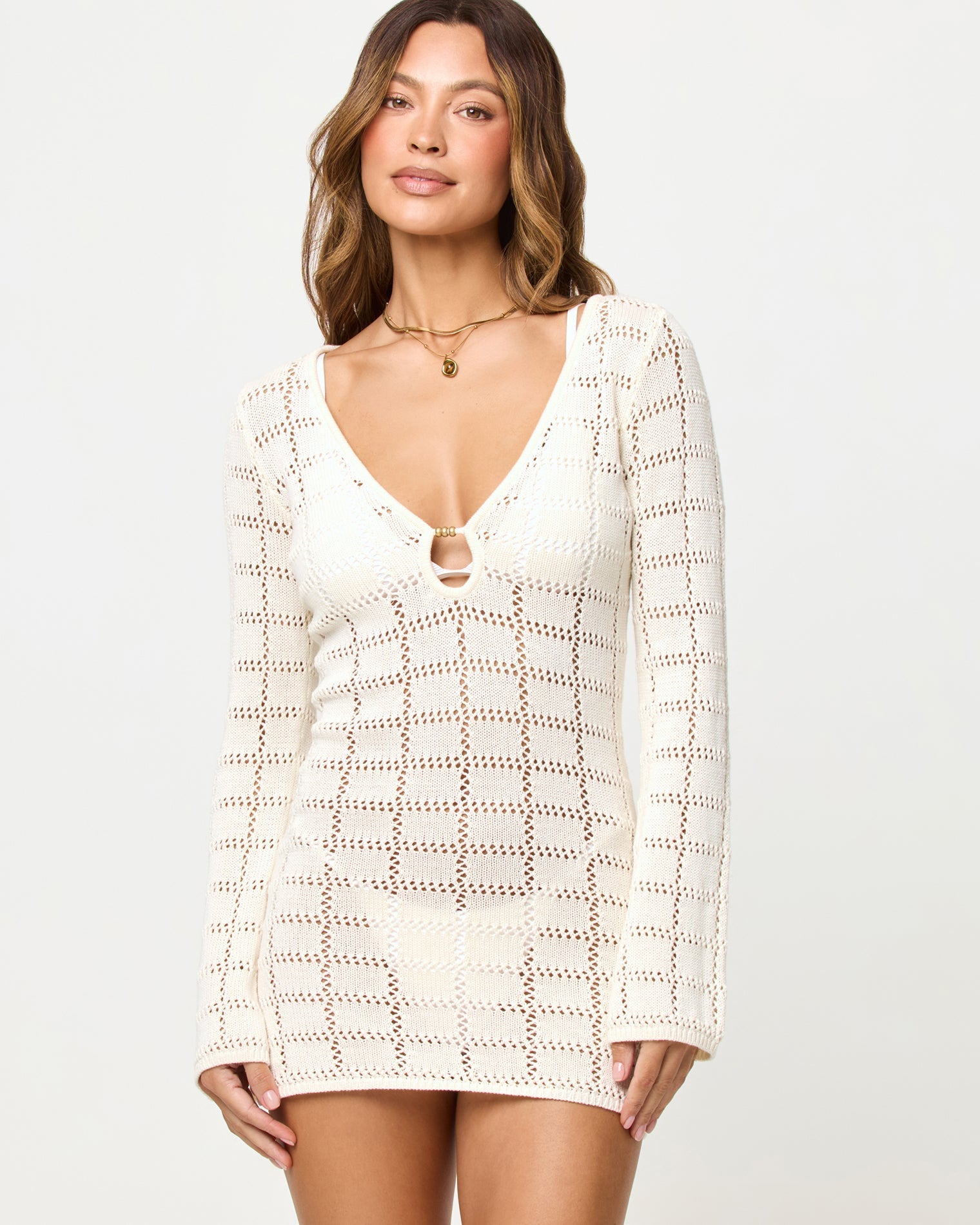 Cream Jessa Mini Dress-LSpace-Gone Bananas Beachwear