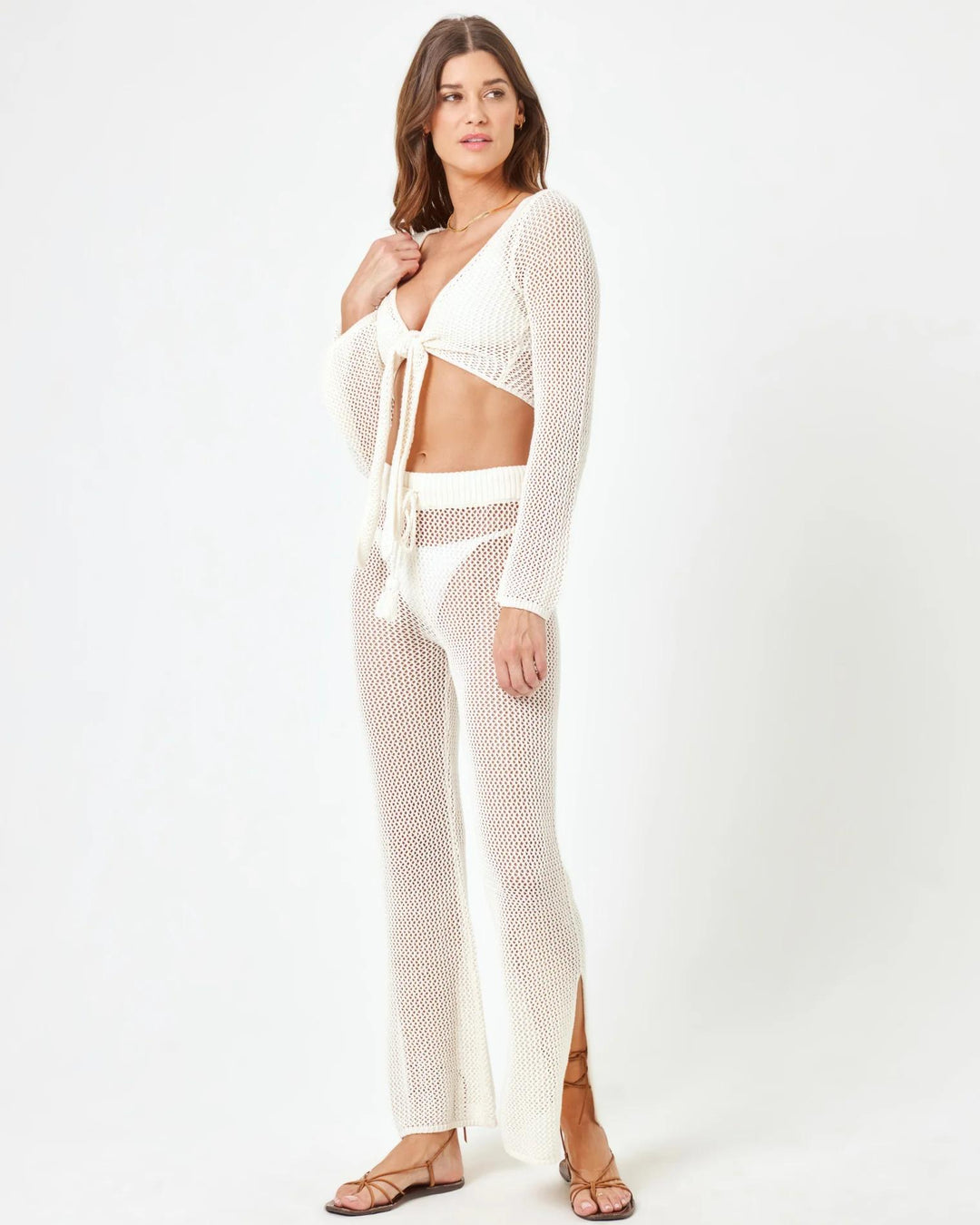 Cream Los Cabos Pant-LSpace-Gone Bananas Beachwear