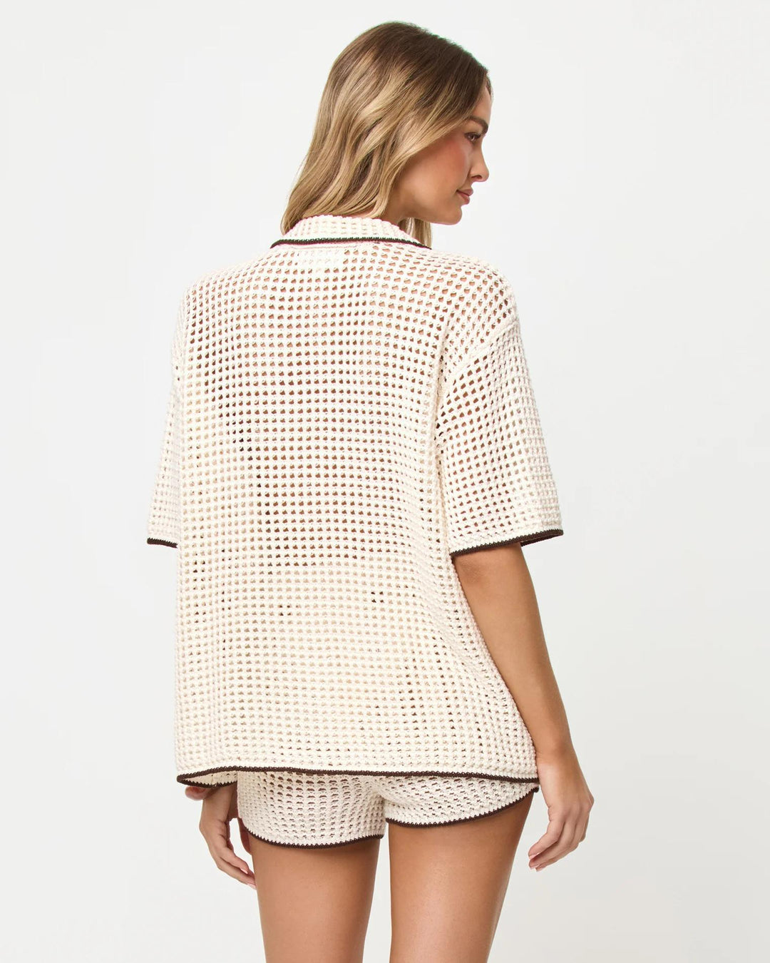 Cream/Black Scout Shirt-LSpace-Gone Bananas Beachwear
