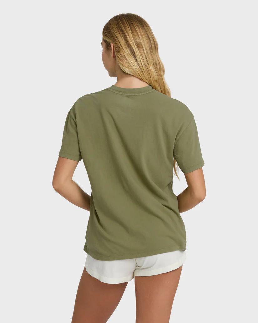 Dark Olive Flying To The Moon Short Sleeve T-Shirt-Billabong-Gone Bananas Beachwear