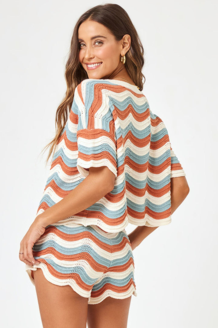 Del Mar Stripe Make Waves Knit Short-LSpace-Gone Bananas Beachwear