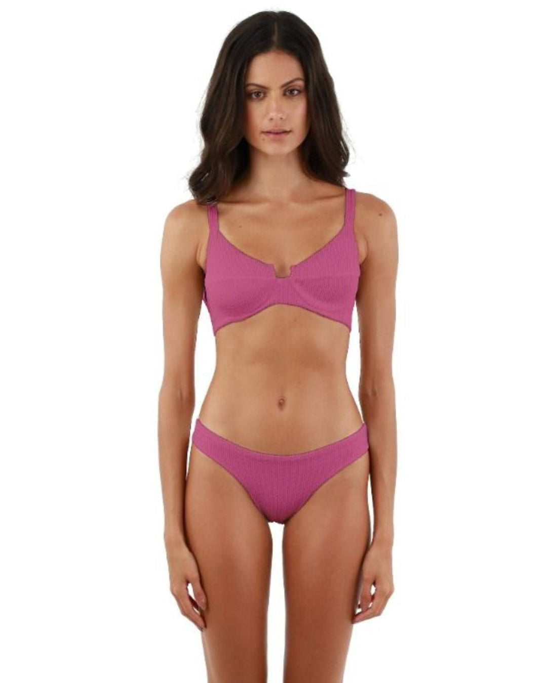 Easy Pink Textured Wave Majestic Top-Malai Swimwear-Gone Bananas Beachwear