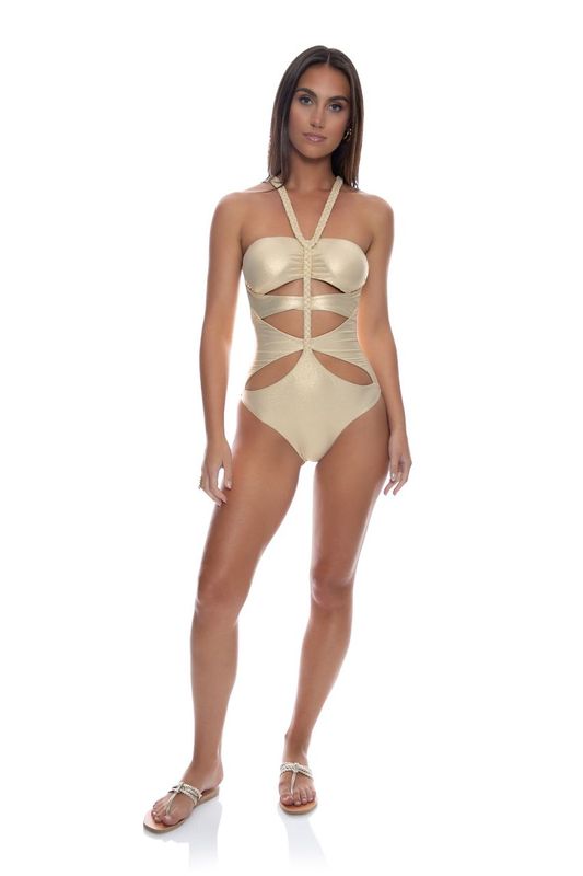 Gold Rush Sail On Braided Cut Out One Piece-Luli Fama-Gone Bananas Beachwear