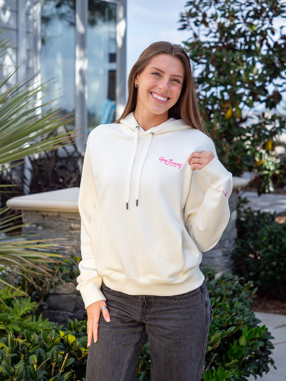 Gone Bananas Embroidered Hoodie-GBB-Gone Bananas Beachwear