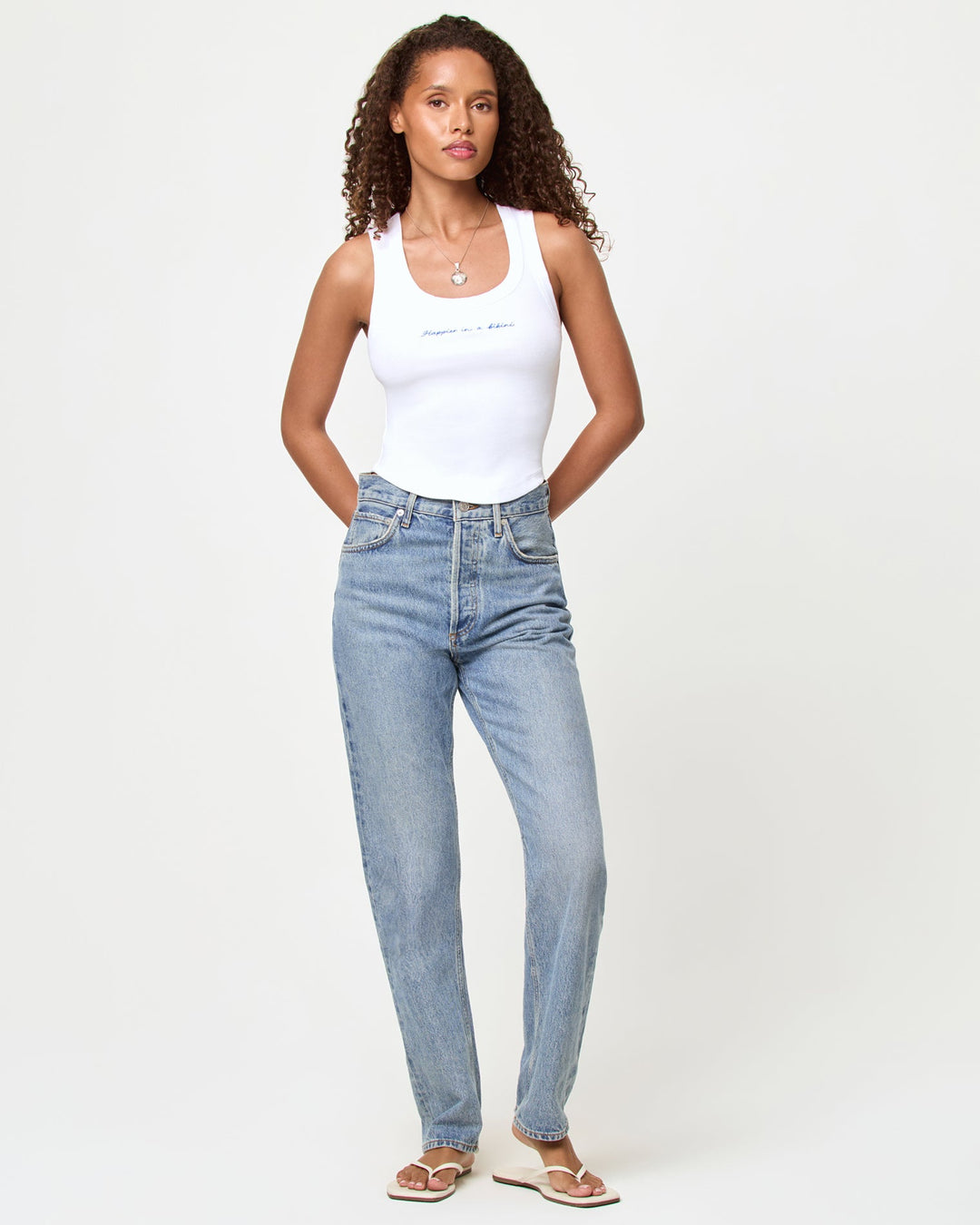 Happier in a Bikini Ash Tank Top-LSpace-Gone Bananas Beachwear
