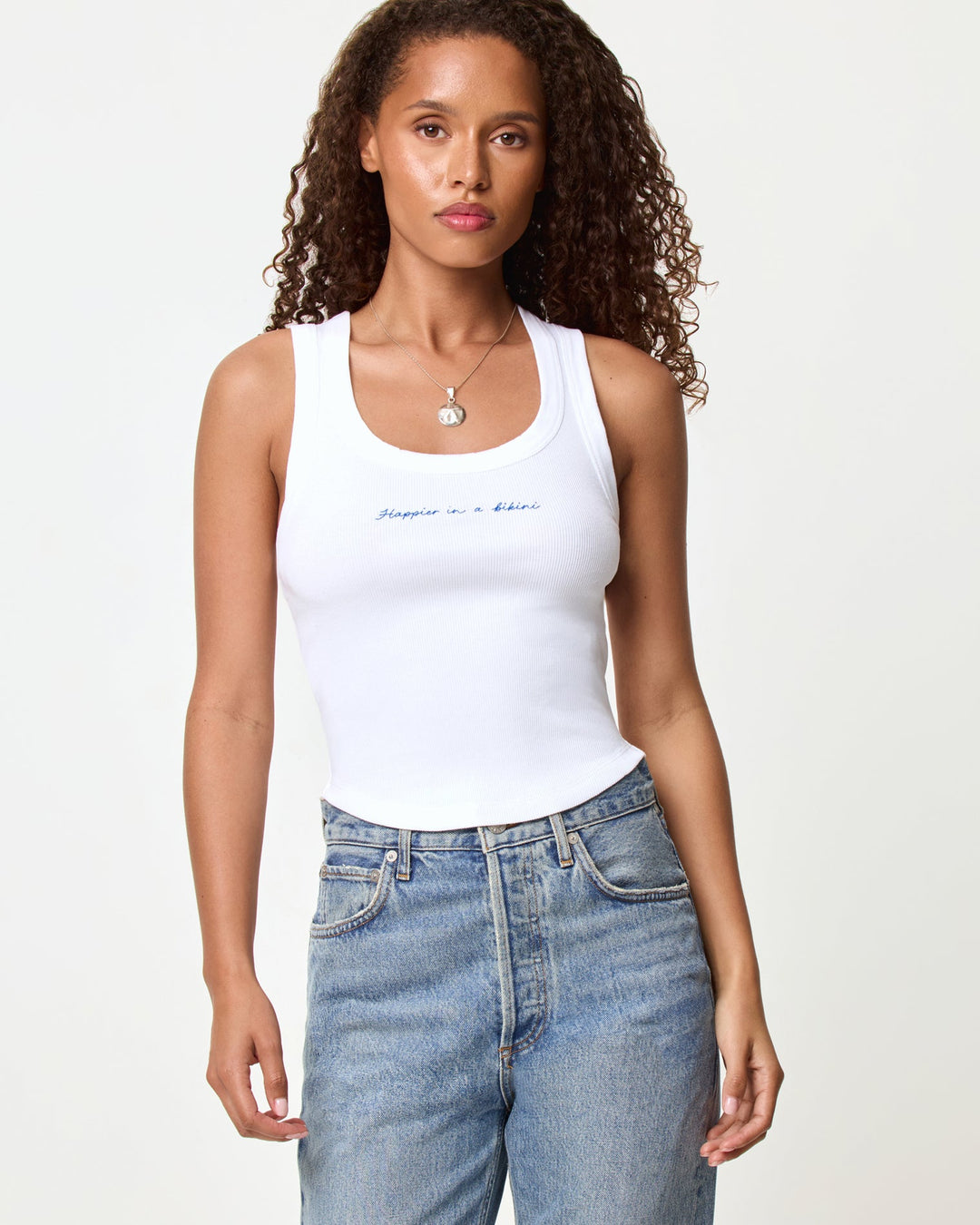 Happier in a Bikini Ash Tank Top-LSpace-Gone Bananas Beachwear