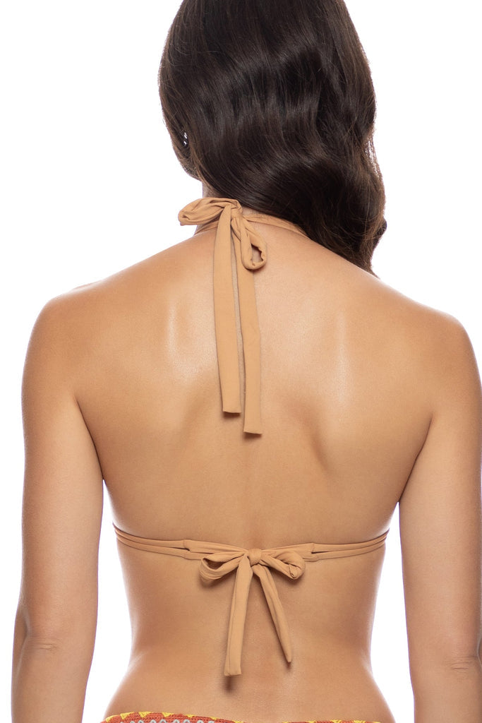 High Noon Heat Multicolor Triangle Halter Top-Luli Fama-Gone Bananas Beachwear