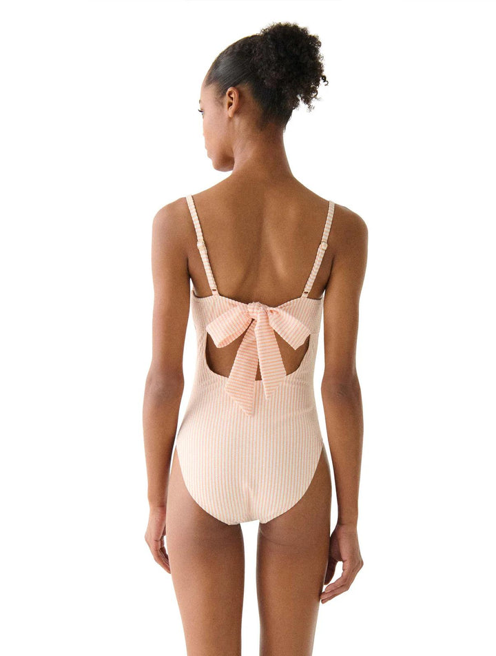 Light Cantaloupe Bow Back One Piece-Kate Spade-Gone Bananas Beachwear