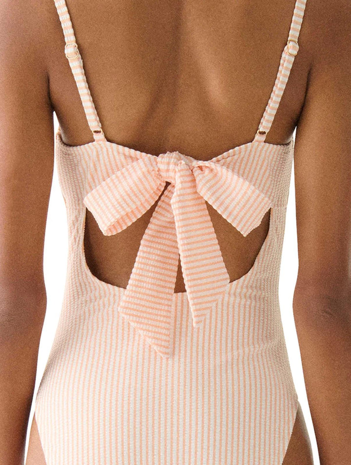 Light Cantaloupe Bow Back One Piece-Kate Spade-Gone Bananas Beachwear
