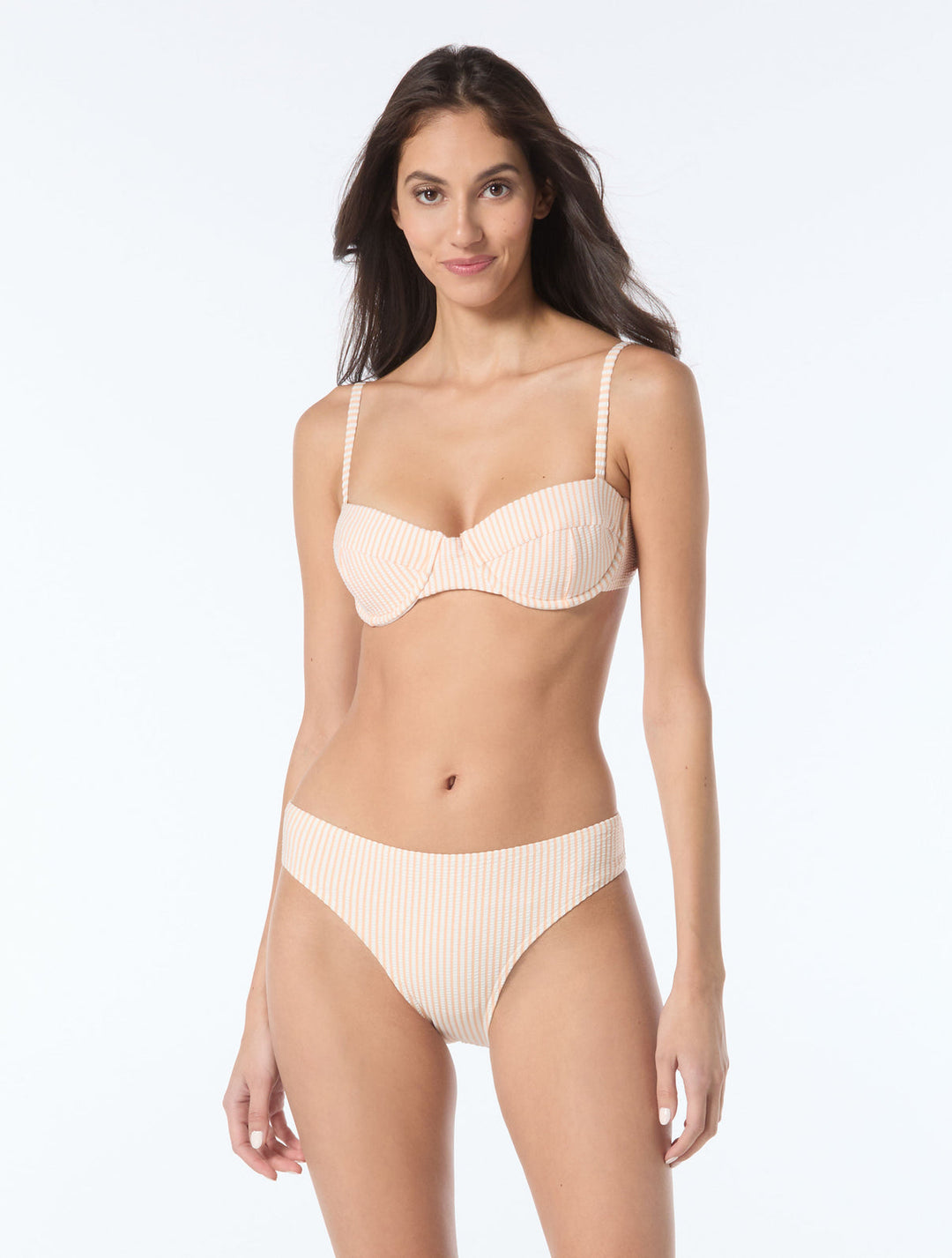 Light Cantaloupe Seamed Underwire Bra Top-Kate Spade-Gone Bananas Beachwear
