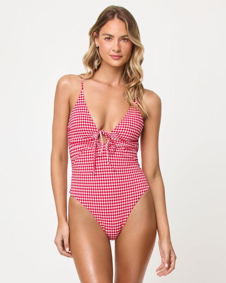 Lipstick Red Piper Classic One Piece-LSpace-Gone Bananas Beachwear