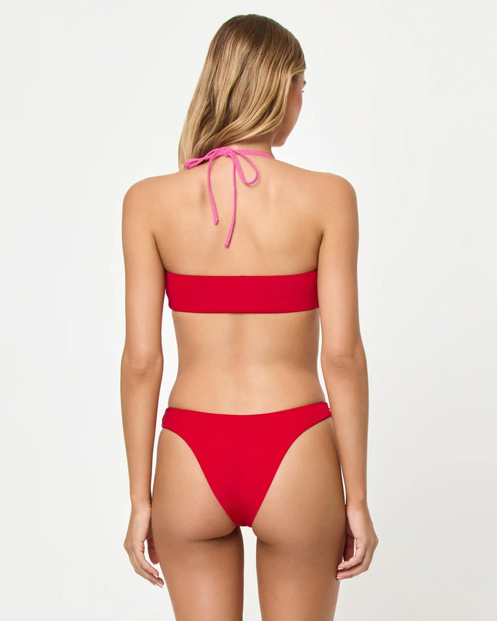 Lipstick Red/Sweetheart Vega Bitsy Bottom-LSpace-Gone Bananas Beachwear