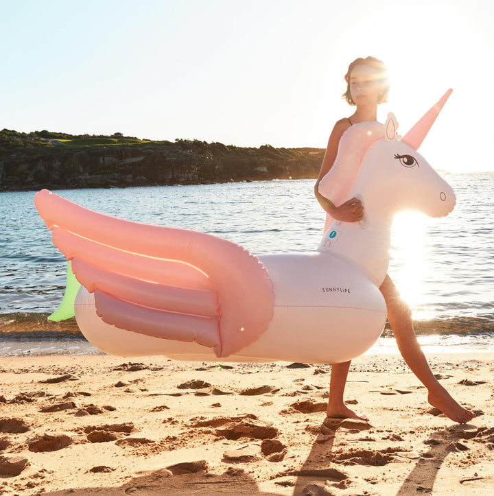 Luxe Ride-On Unicorn Coral Ombre-SUNNYLiFE-Gone Bananas Beachwear
