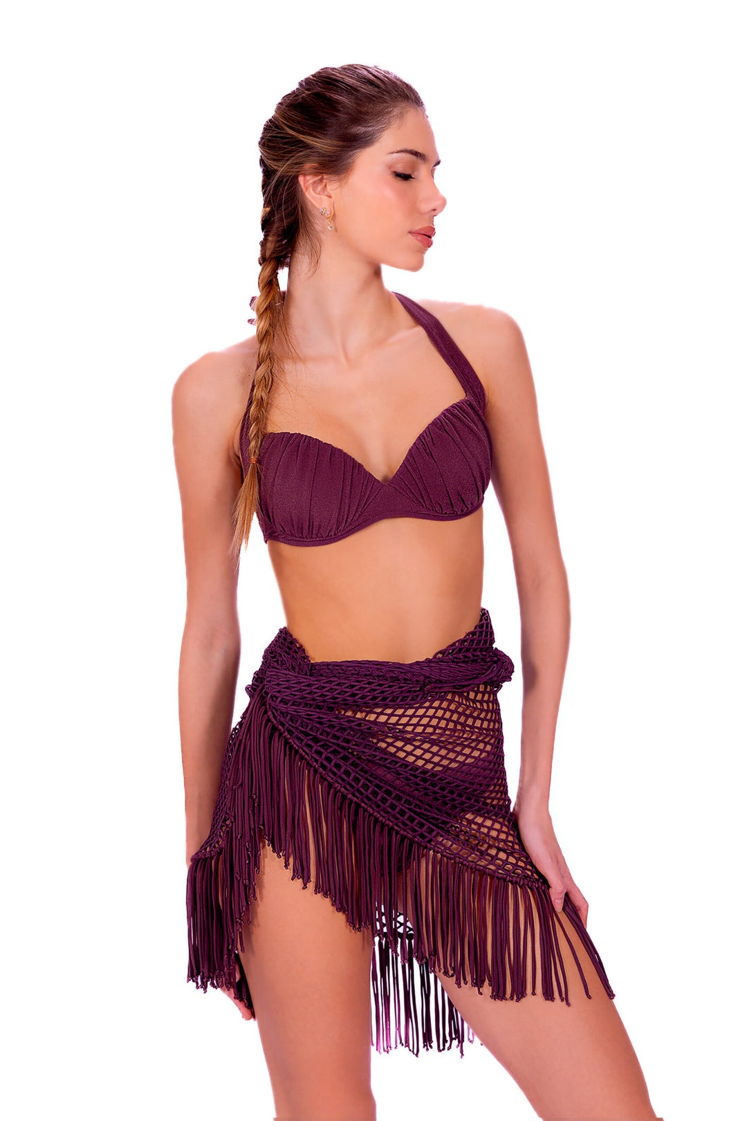 Marsala Fish Net Flapper-Despi-Gone Bananas Beachwear