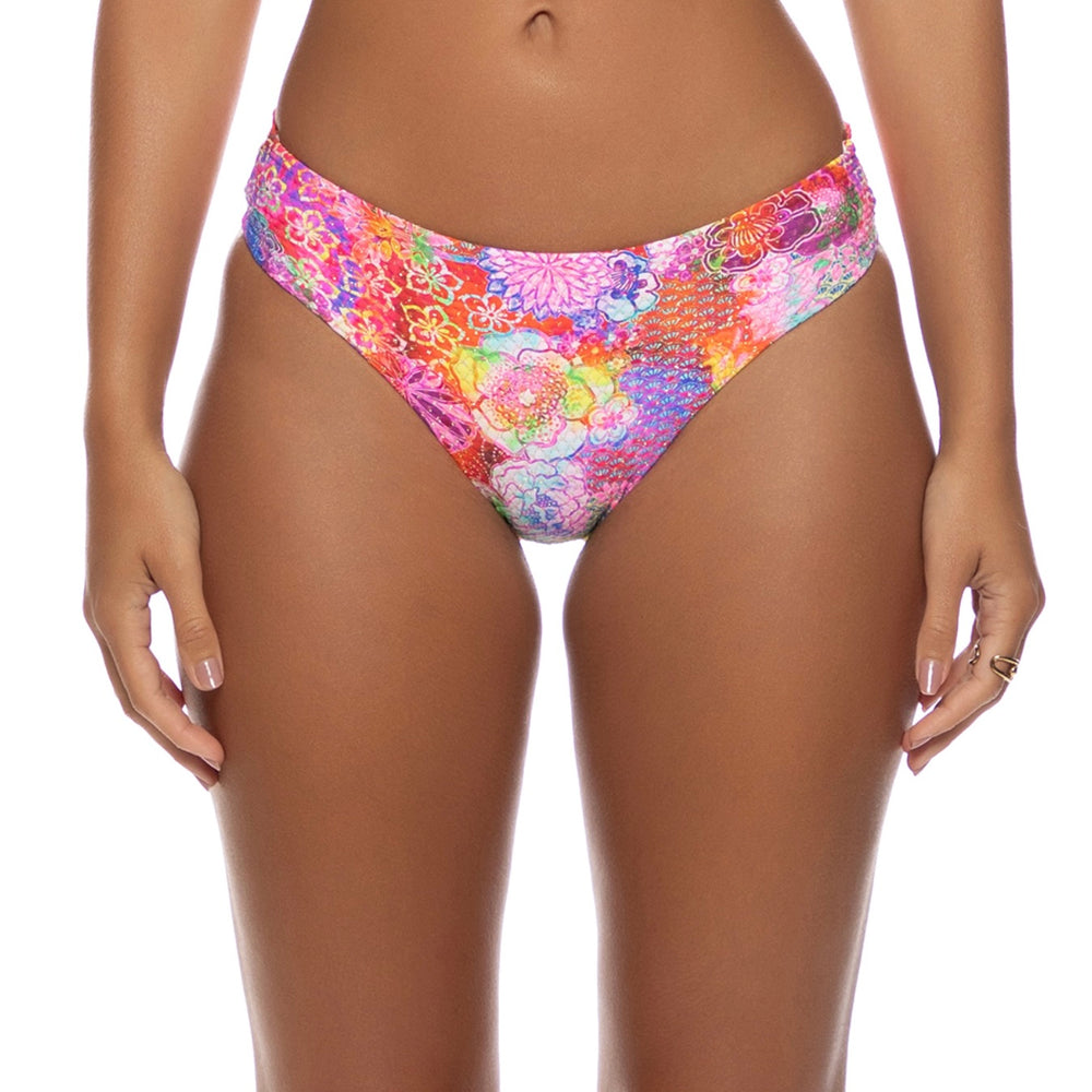 Multicolor Blooming Spark Seamless Full Ruched Back Bottom-Luli Fama-Gone Bananas Beachwear