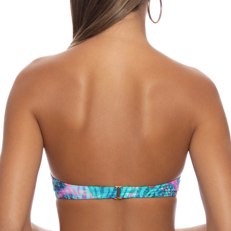 Multicolor Enchanted Mirage Underwire Push Up Bandeau Top-Luli Fama-Gone Bananas Beachwear