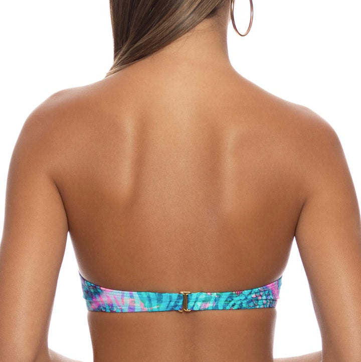 Multicolor Enchanted Mirage Underwire Push Up Bandeau Top-Luli Fama-Gone Bananas Beachwear