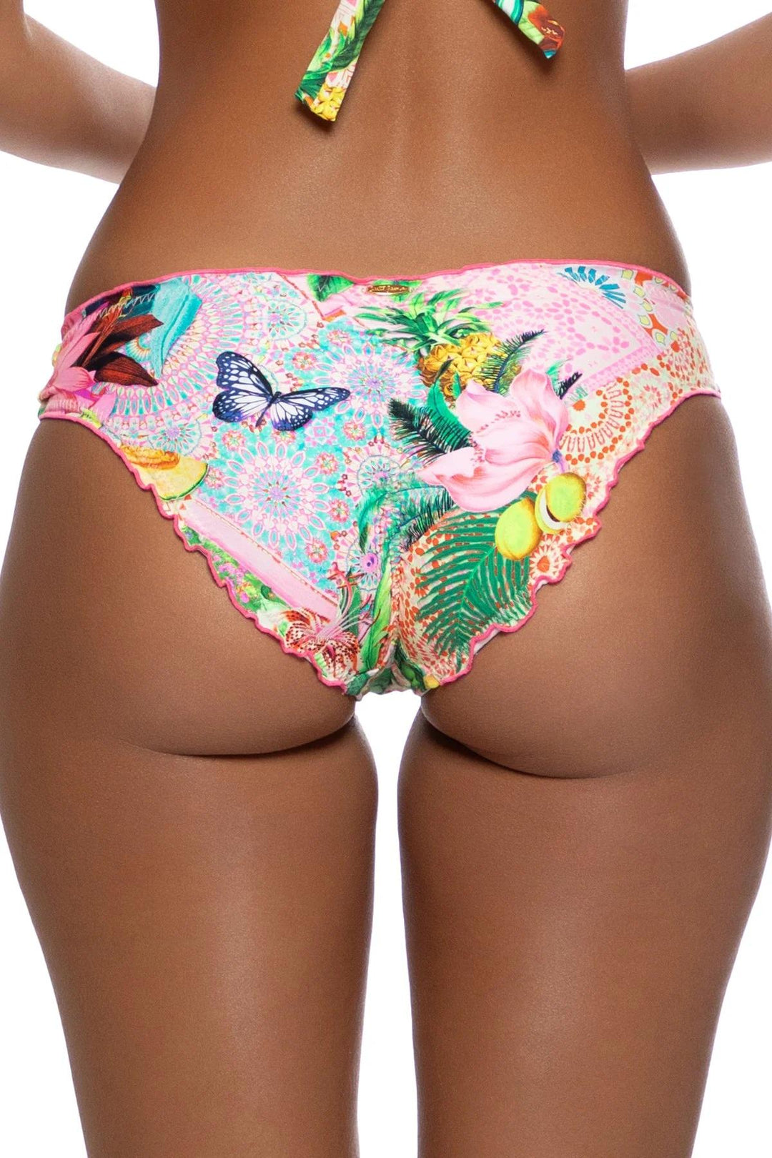 Multicolor Opulent Eden Seamless Full Ruched Back Bottom-Luli Fama-Gone Bananas Beachwear