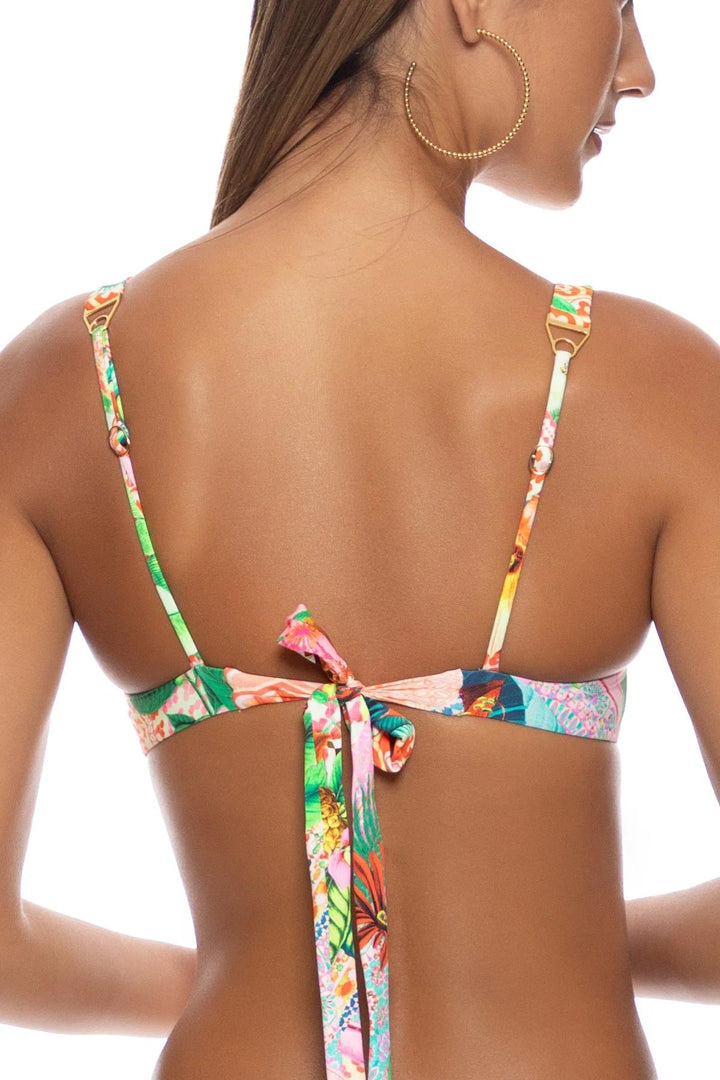 Multicolor Opulent Eden Wide Strap Ruched Underwire Top-Luli Fama-Gone Bananas Beachwear