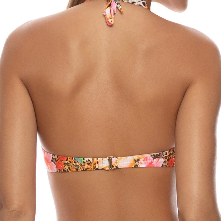 Multicolor Paradise Prowl Push Up Halter Top-Luli Fama-Gone Bananas Beachwear
