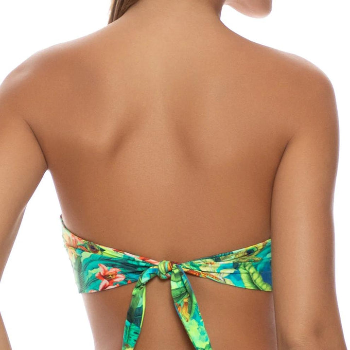 Multicolor Peacock Affair U Ring Bandeau Top-Luli Fama-Gone Bananas Beachwear