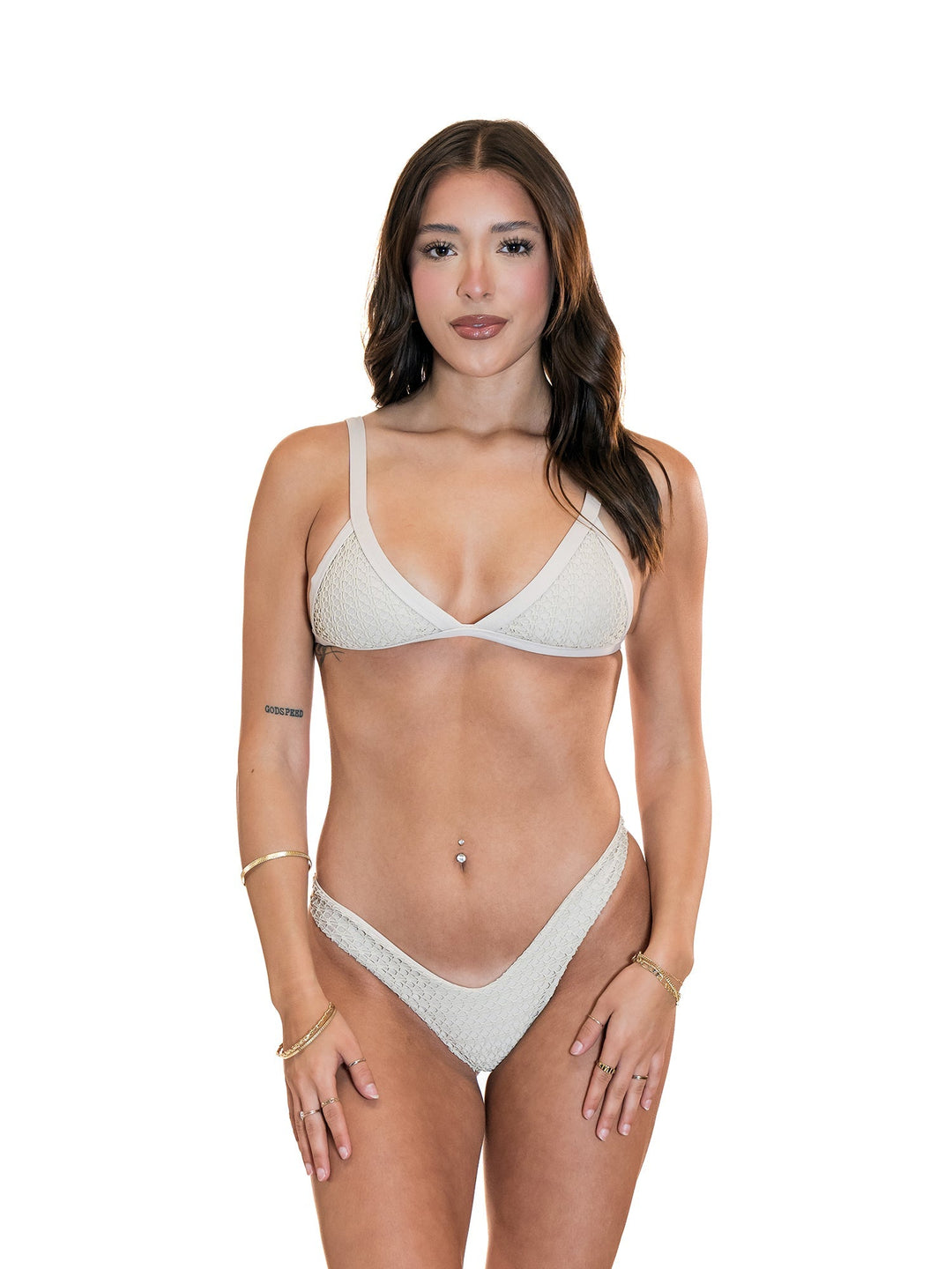 Natural Overlay Fixed Tri Top-Rhyle Swim-Gone Bananas Beachwear