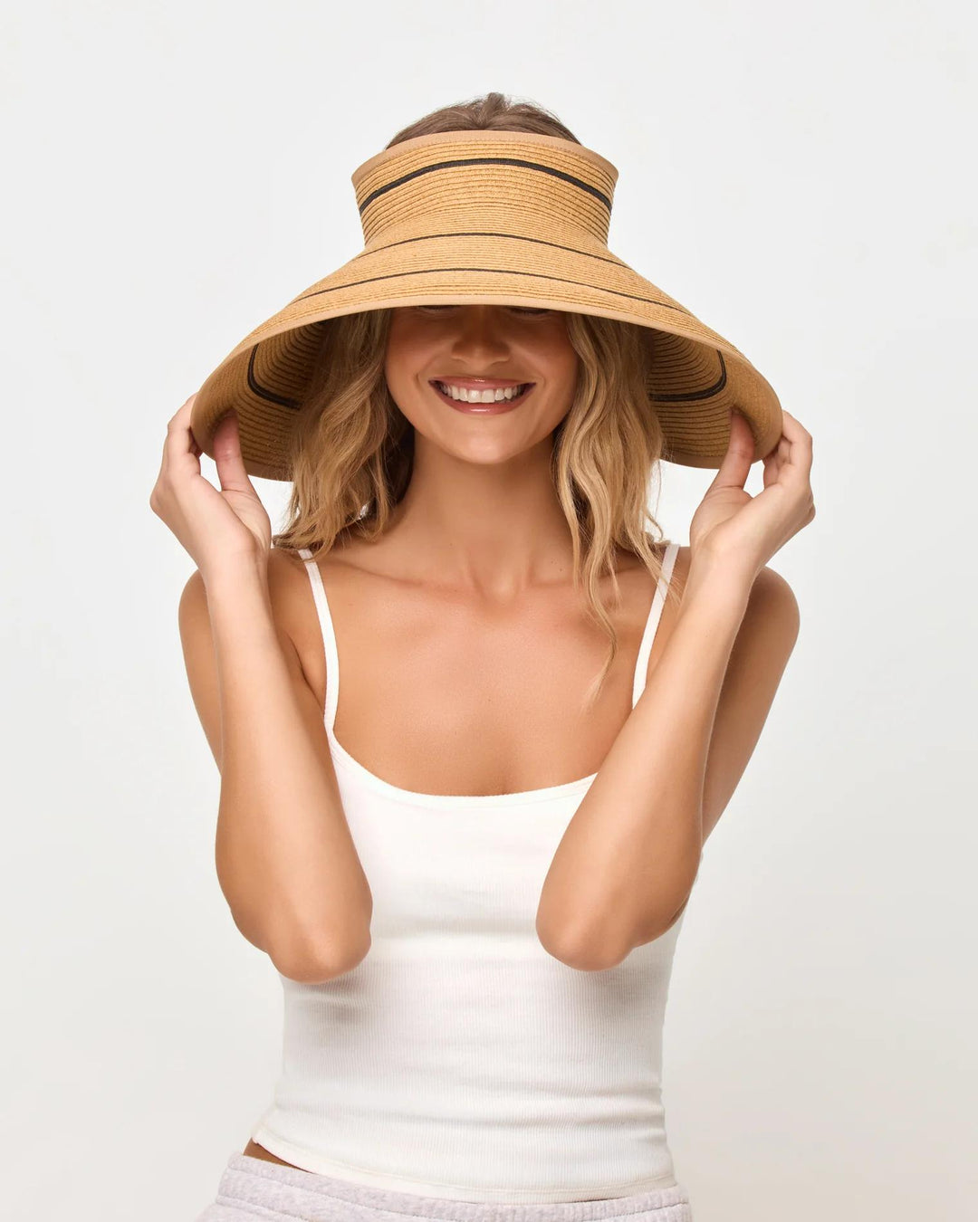 Natural/Black Jess Roll Up Hat-LSpace-Gone Bananas Beachwear