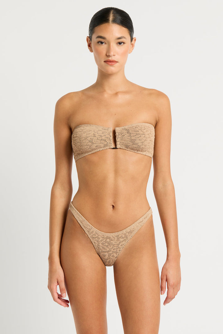 Oat Leopard Blake Bandeau-BOUND by Bond-Eye-Gone Bananas Beachwear