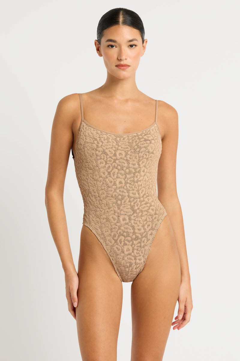 Oat Leopard Low Palace One Piece-BOUND by Bond-Eye-Gone Bananas Beachwear