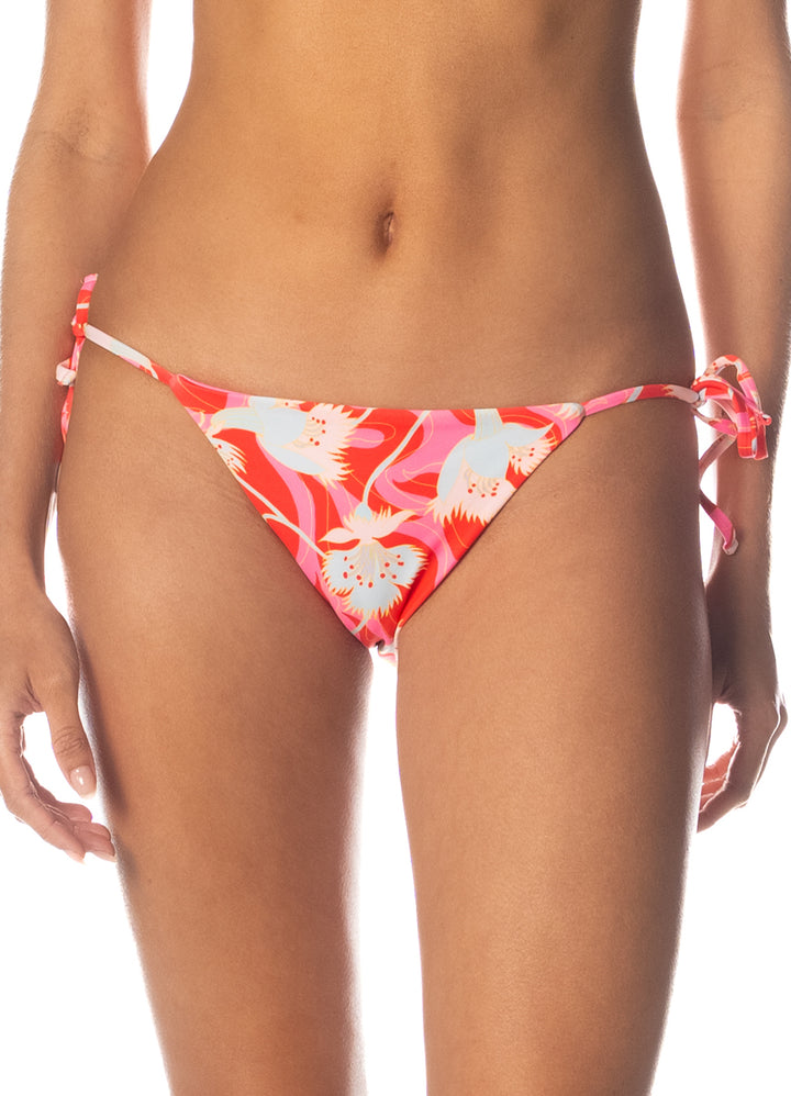 Open Pink Floral Rush Sunning Reversible Bottom-Maaji-Gone Bananas Beachwear