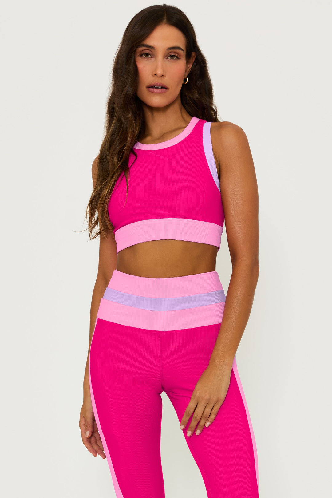 Raspberry Colorblock Gwen Top-Beach Riot-Gone Bananas Beachwear